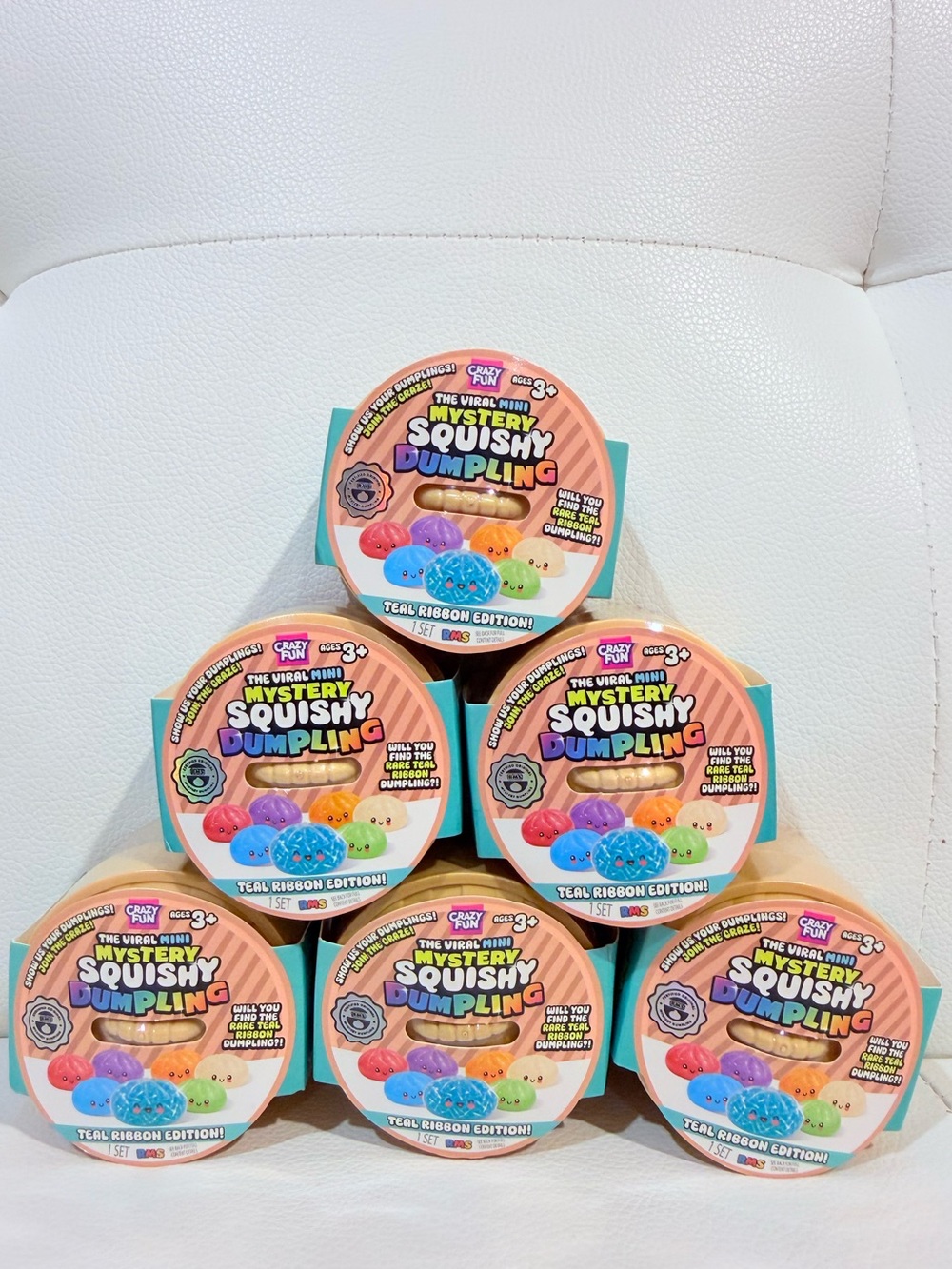RMS The Viral Mini Mystery Squishy Dumpling -Teal Ribbon Edition Lot of 6x